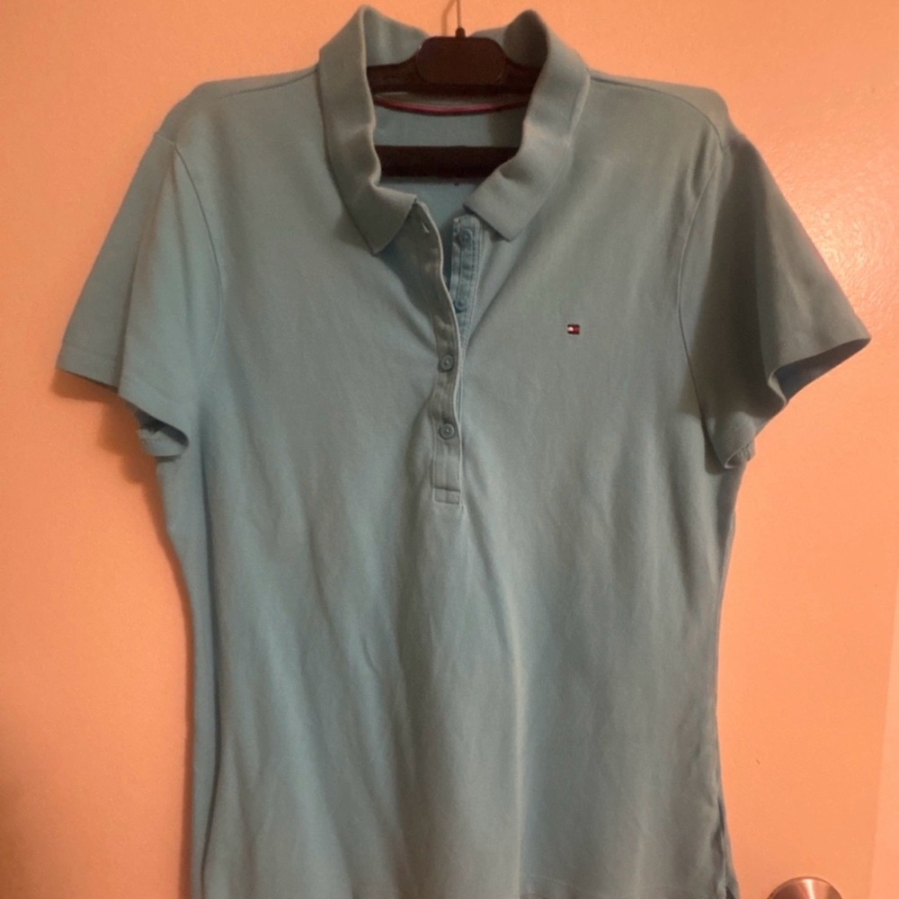 Tommy Hilfiger Women's Light Blue Button Down Shirt